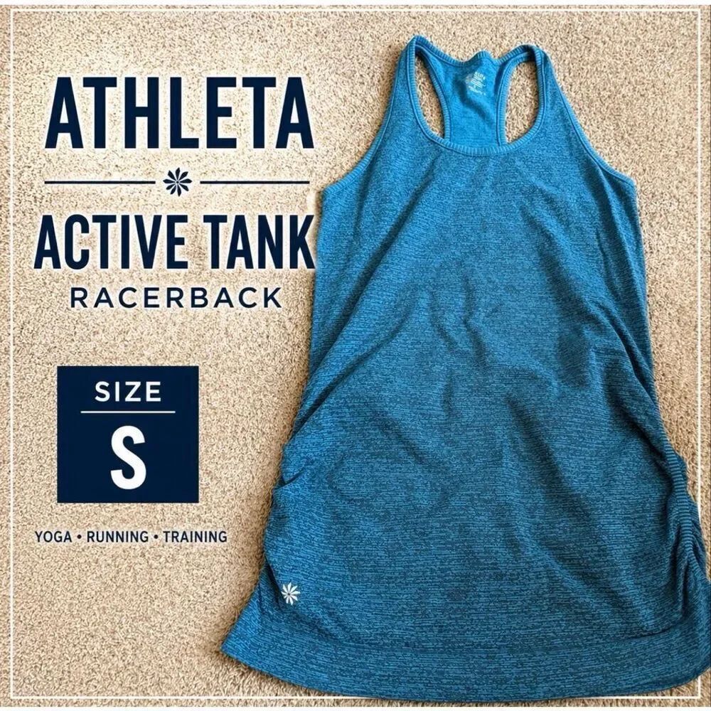 Athleta Racerback Active Tank Top Women’s Small Blue Workout Yoga Running Gym SZ